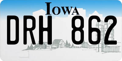 IA license plate DRH862