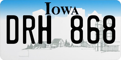 IA license plate DRH868