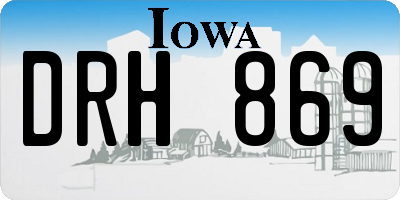 IA license plate DRH869