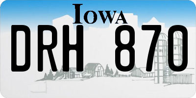 IA license plate DRH870
