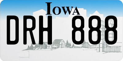 IA license plate DRH888