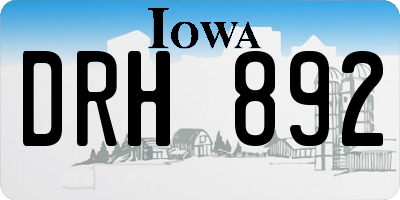 IA license plate DRH892
