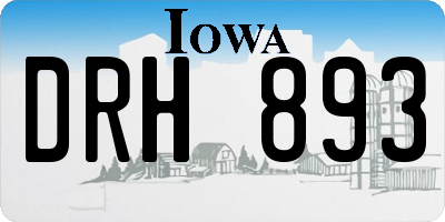 IA license plate DRH893