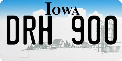 IA license plate DRH900