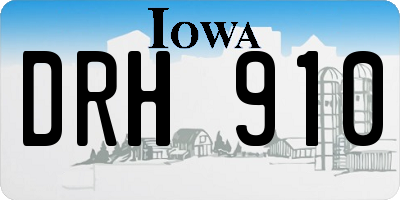 IA license plate DRH910