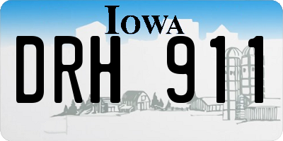 IA license plate DRH911