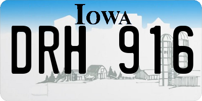 IA license plate DRH916