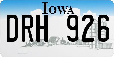 IA license plate DRH926