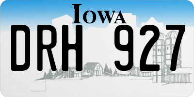 IA license plate DRH927