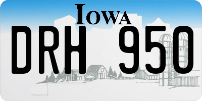 IA license plate DRH950