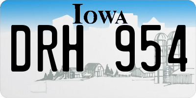 IA license plate DRH954