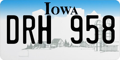 IA license plate DRH958