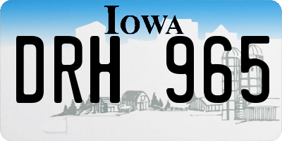 IA license plate DRH965