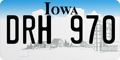 IA license plate DRH970