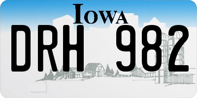 IA license plate DRH982