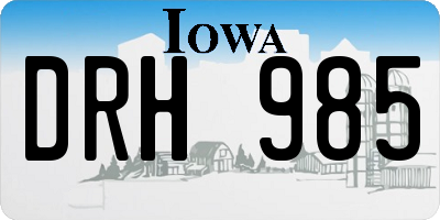 IA license plate DRH985