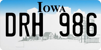 IA license plate DRH986