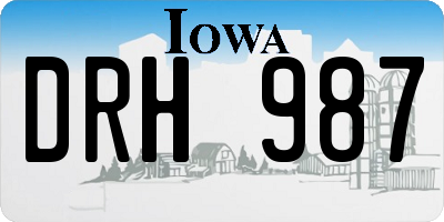 IA license plate DRH987