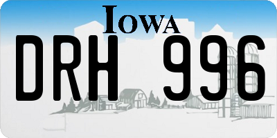 IA license plate DRH996