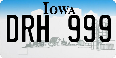 IA license plate DRH999