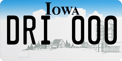 IA license plate DRI000