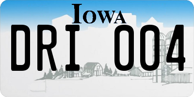 IA license plate DRI004