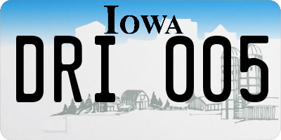 IA license plate DRI005