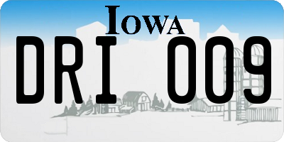 IA license plate DRI009