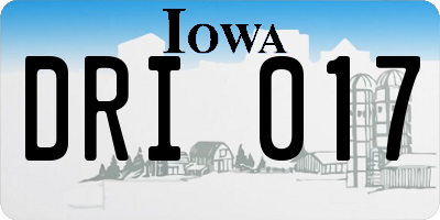 IA license plate DRI017