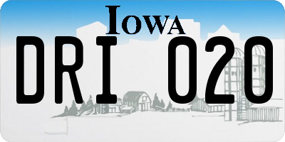 IA license plate DRI020