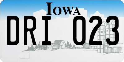 IA license plate DRI023