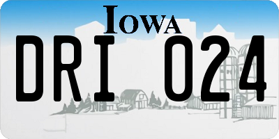IA license plate DRI024