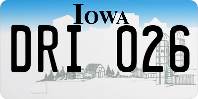 IA license plate DRI026