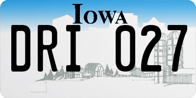 IA license plate DRI027