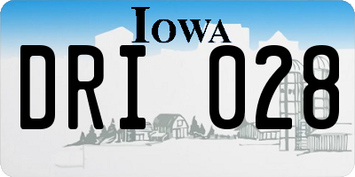IA license plate DRI028