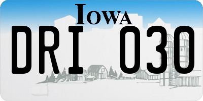 IA license plate DRI030