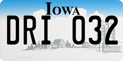 IA license plate DRI032