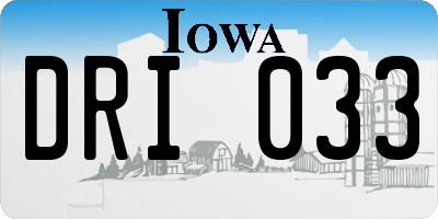 IA license plate DRI033