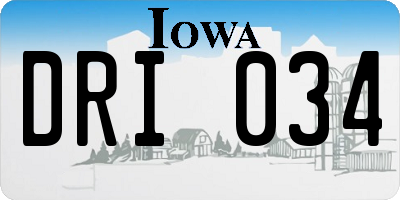 IA license plate DRI034