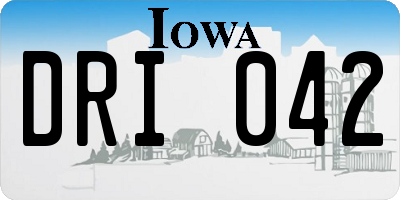 IA license plate DRI042