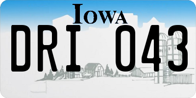 IA license plate DRI043
