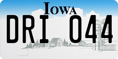 IA license plate DRI044