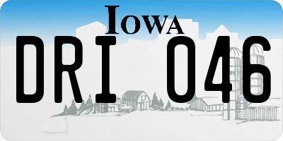 IA license plate DRI046