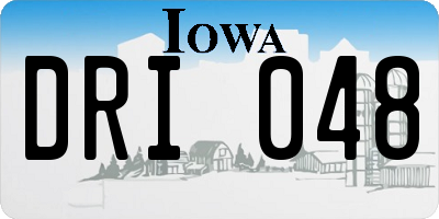IA license plate DRI048