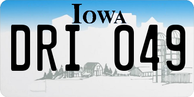 IA license plate DRI049