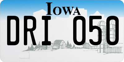IA license plate DRI050