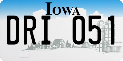 IA license plate DRI051