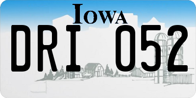 IA license plate DRI052