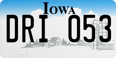 IA license plate DRI053
