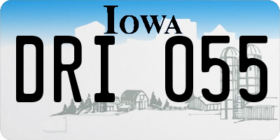IA license plate DRI055